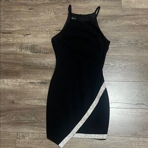 Elegant Black Dress with Silver Accents